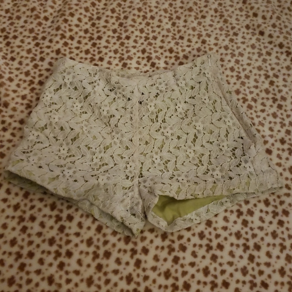 Lacy white dress shorts
